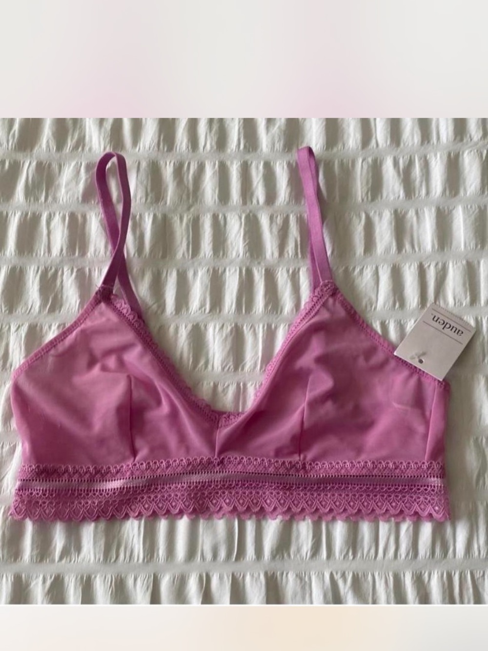 Auden Pink Lace-Trim Bralette